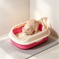 thumbnail image 6 of HOARBOEG Semi-Enclosed Cat Litter Box with Top Entry Lid and High Sides, Odor Control Covered Kitty Litter Pan with Scoop Filter for Anti Scatter, Indoor Cat Toilet Hot Pink, 6 of 6