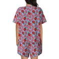 thumbnail image 3 of Kdxio Strawberries Print Pajamas Sets for Women Short-Sleeved Pjs with Lounge Shorts Two Piece Sleepwear S-4XL, 3 of 9