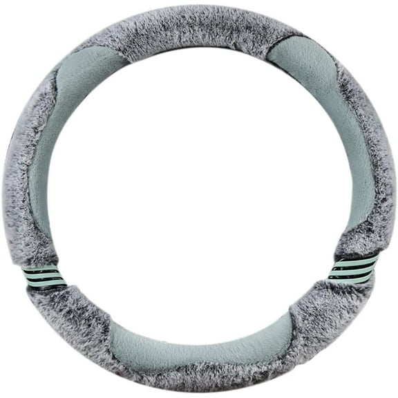 Fuzzy Steering Wheel Covers Women Soft Plush Warm Steering Wheel Cover Anti-Slip Universal Fit 15 Inch Fluffy Steering Wheel Cover Auto Interior Accessories, Green