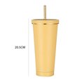 thumbnail image 3 of Copa de vacío Taza de agua para coche de 750ml hervidor deportivo de paja a prueba de fugas regalos de Navidad para hacer ejercicio al aire libre JShteea El nuevo, 3 of 8