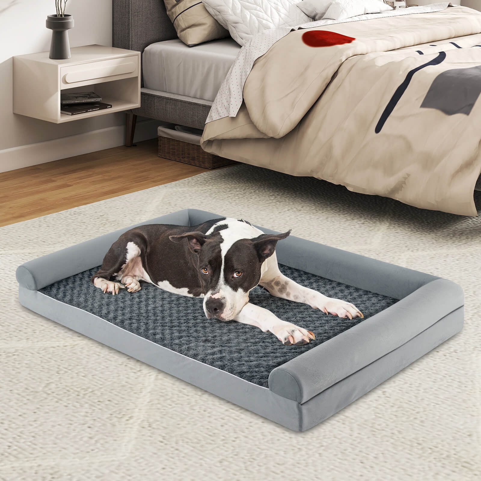 Costway XXL Sized Large Pet Bed with Orthopedic Egg Crate Foam Removable Washable Cover