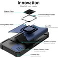 thumbnail image 4 of for iPhone 13 Pro Max Case with Sliding Camera Cover and Card Holder,Heavy Duty Protective iPhone 13 Pro Max Case with Ring Magnetic Kickstand Phone Case for iPhone 13 Pro Max(Blue), 4 of 13