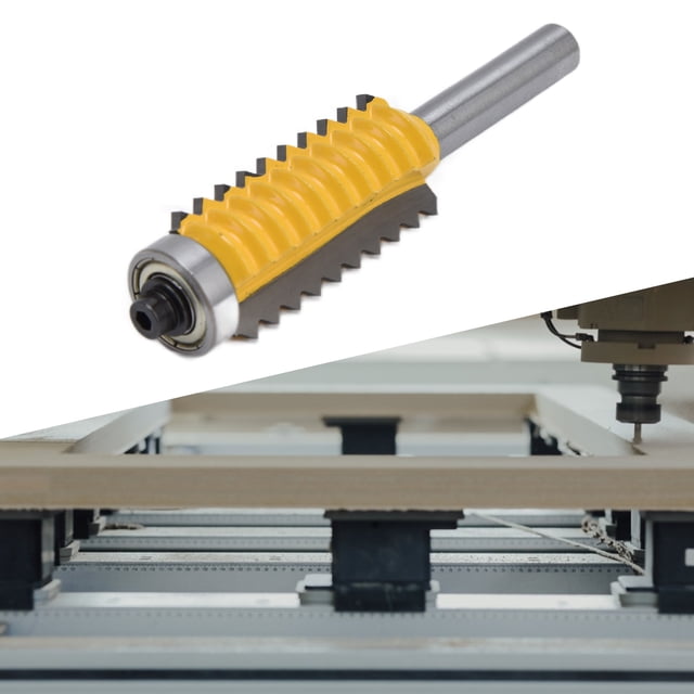 Wchiuoe V Joint Router Bit,Finger Joint Router Bit Glue Milling Cutter Device 45# Steel V Tenoning Machine 8mm Shank