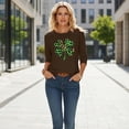 thumbnail image 6 of St. Patrick's Day Graphic T-Shirt for Women Leopard Shamrock Clover Print Crewneck Long Sleeve Loose Fit Soft Casual Holiday Party Clothes, 6 of 7