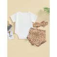 thumbnail image 4 of Luethbiezx Trendy Baby Girls Clothing Set: Tops/Romper, Ruffle Shorts, and Headband, 4 of 8