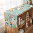 thumbnail image 6 of Table Runners 108 Inches Long Dress Scarves, Easter Bunny Farmhouse Coffee/Dining/Kitchen Table Runner for Living Room, Spring Watercolor Eggs Flower Wood Grain Teal 13x108 Inch, 6 of 9