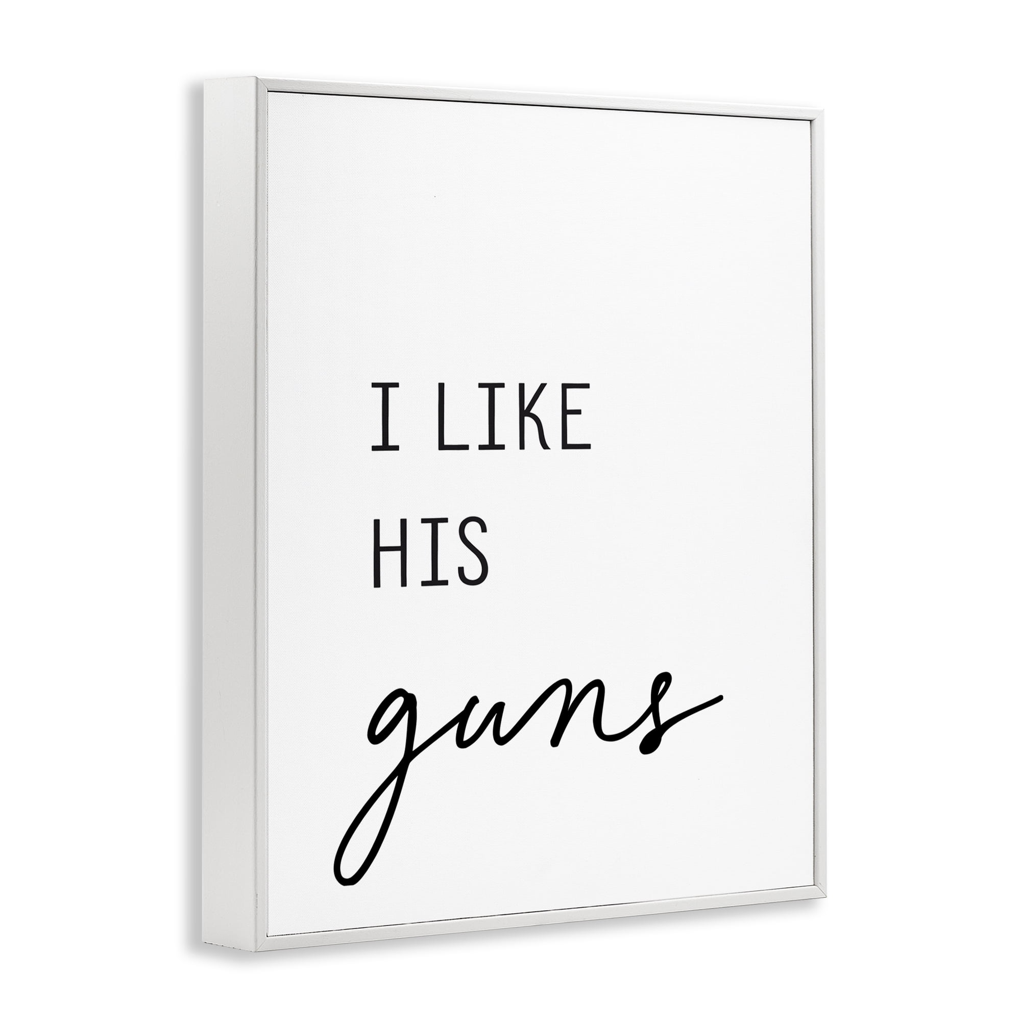 Like His Guns White Framed Giclee Art, design by Lettered and Lined