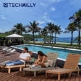 thumbnail image 4 of Techmilly Oversized Outdoor Chairse Lounge Chair，Extra Widen Chaise with Cup, 4 of 7