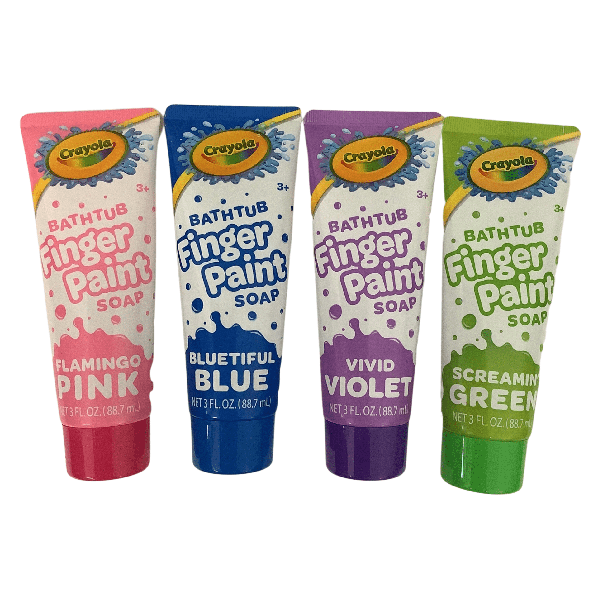 Crayola 4 Piece Set Bathtub Finger Paint Soap Tube for Kids 3 FL. OZ