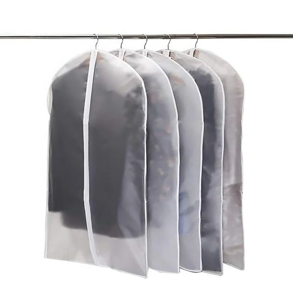 5-Pack Large Clear Garment Bags,Mothproof Garment Bags,Garment Cover,Hanging Garment Bags,Travel Storage,Large Storage Containers with Zipper Clothes Box Lids,Zippered Storage Bags for Closet