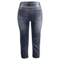 thumbnail image 6 of WULMLEO Capri Jeans for Women Hem Mid Rise Skinny Distressed Denim Butt Lifting Jeggings with Pockets Gray L, 6 of 6