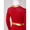 thumbnail image 4 of Miaeowve Robe de Danse à Manches Longues pour Filles, Robe de Prière Asymétrique, Robe d'Église, Rouge 8, 4 of 7