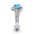 thumbnail image 3 of SuperJeweler 1.40 Carat Oval Shape Blue Topaz and Fancy Diamond Ring In Sterling Silver For Women, 3 of 6