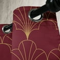 thumbnail image 3 of Ambesonne Art Deco Grommet Curtain, Burgundy Vintage Shells, 50"x84", Burgundy and Sand Brown, 3 of 5