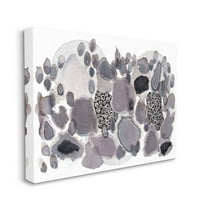 Stupell Industries Abstract Grey Black Watercolor Drip Circular Design Canvas Wall Art Design by Kim Rupe, 36" x 48"