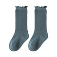 thumbnail image 1 of NOKIO Baby Girls Knee High Ruffle Socks for Toddler Kids, Baby Ruffled Dress Socks Over The Knee Stockings, Solid Color Boneless Loose Tube Socks, 1 of 6