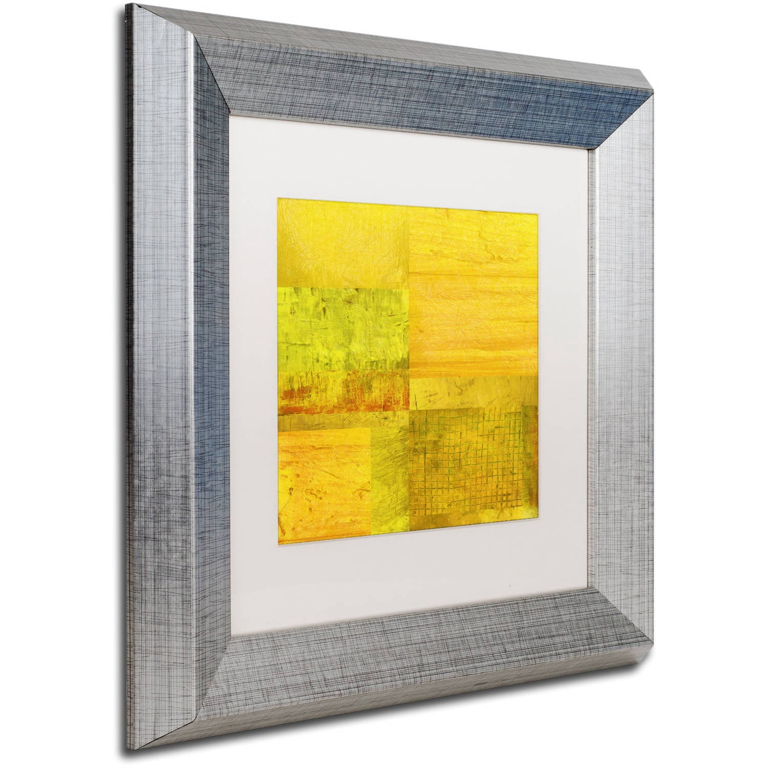 "Essence of Yellow" Canvas Art by Michelle Calkins, White Matte, Silver Frame