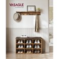 thumbnail image 1 of VASAGLE Banc à Chaussures, Banc de Rangement, Banc Porte-Chaussures, 9 Compartiments, Brun Rustique et Brun, 1 of 7