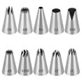 thumbnail image 1 of 10 PCS Professional Piping Nozzles, Reusable Nozzles for Piping Bags Piping Nozzles Set Stainless Steel Nozzles Set, 1 of 5