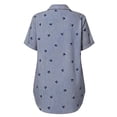 thumbnail image 6 of VBVC Women's and Women's Plus Button Down Shirt , Ladies' Short Sleeve Smock Tunic Top , Striped Babydoll Summer Flowy Blouse For Women, Navy , S-5XL, 6 of 6