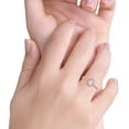 thumbnail image 5 of Rose Tone, Simulated Cubic Zirconia Size-7 Halo Vintage Floral Art Deco Wedding Bridal Ring Oval 925 Sterling Silver, 5 of 7