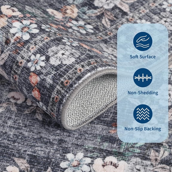 5x7 Vintage Area Rug - Blue, 5' x 7' (Rectangular)