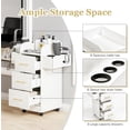 thumbnail image 6 of DreamCurship Beauty Salon Trolley Cart, Salon Cabinet with 360°Wheels, 3 Drawer, 6 Tool Holders, Barber Hair Stations for Salon Beauty Spa, White, 6 of 12