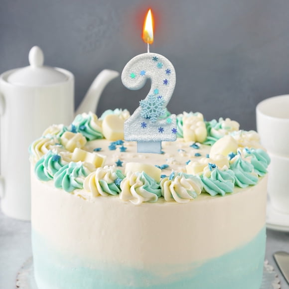 WKWeiS Ice and Snow Digital Candles Snowflake Cake Labels Children'S Birthday Decorations Themed Birthday Cakes Paper Cupcakes Boys and Girls' Birthday Supplies 0-9 up to 40% Off