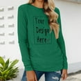 thumbnail image 5 of Crew Neck Long Sleeve Shirts For Women Comfortable Loose Crew Neck Solid Color Tunic Tops Lightweight Fall Basic Blouses Vacation Clothes Green S, 5 of 7