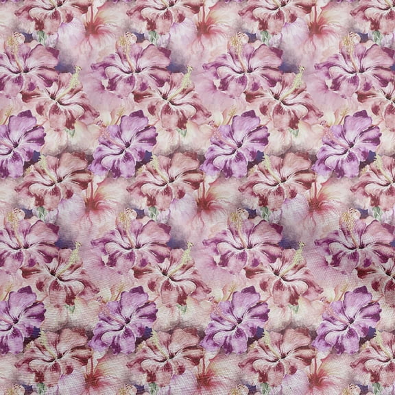 oneOone Polyester Spandex Purple Fabric Floral Sewing Material Print Fabric By The Yard 56 Inch Wide-V1