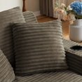 thumbnail image 4 of VEPXXP 66" Oversized Chaise Lounge Chair, Boneless Corduroy Lounge Chair with Cup Holders Side Pockets Pillows, Cozy Reading Sofa Bed Sleeper Couch for Living Room, No Assembly, Brown, 4 of 9