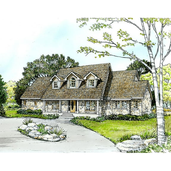 010-349: Traditional Country 3 Bed, 4 Bath Luxury Home Plan, 3098 Sq Ft: Full Blueprints with License to Build by Home Plan Marketplace - Lesuto