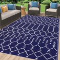 thumbnail image 1 of Alfombra exterior Smiry 152 x 244 cm, impermeable, reversible, azul marino, 1 of 7