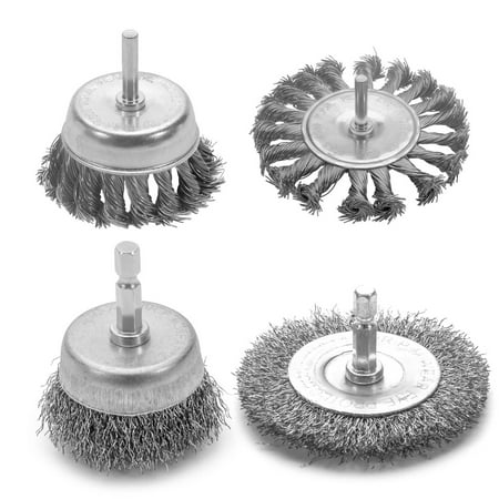 

Wire Wheel Brush | Wire Brushes for Cleaning Rust | Drill Wire Brush for Angle Grinder with1/4Inch Hex Shank Firm Drill Crimped Cup Wire Wheels Brush Set for Stripping Abrasive
