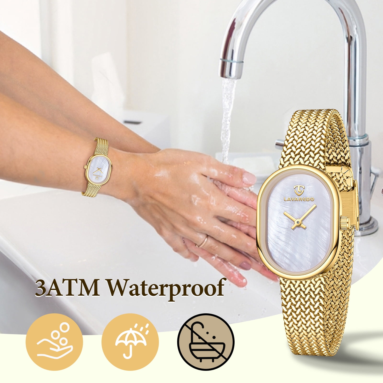 Elegant Watches for Women Oval Minimalist Dial Stainless Steel Band Woman Watch,3ATM Water Resistant, Perfect Gift for Women