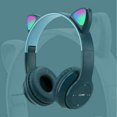 thumbnail image 4 of Worallymy Cat Ears Auriculares para juegos Auriculares inalámbricos Música Estéreo Auriculares con dientes azules y micrófono Worallymy JD735802160, 4 of 7
