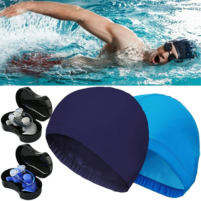 Swimming Caps Silicone Swimming Caps With Nose Clip Earplugs For