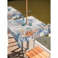 thumbnail image 2 of Outdoor Tablecloth with Umbrella Hole for Patio/Picnic/Party/Camping, Jellyfish Coastal Waterproof Table Cloth Square Cover Washable, Summer Beach Coral Starfish Blue Grey (54"x 54"), 2 of 8
