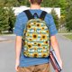 thumbnail image 4 of Easygdp White Blue Striped Sunflower Mochila Ligera de 15 Pulgadas para Estudiantes, Mochila Cómoda para la Escuela y Viajes, Correas Ajustables, 4 of 6
