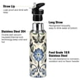 thumbnail image 3 of Yayeee 20oz Insulated Water Bottle Double Wall Stainless Steel with Flip Straw Lid, Blue Floral, 3 of 7