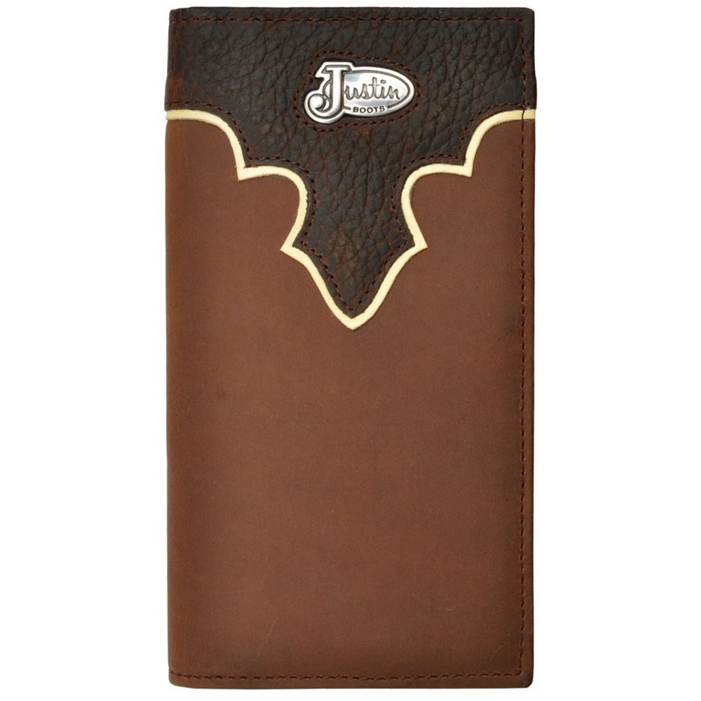 JUSTIN Justin Western Wallet Mens Rodeo Distressed Leather Logo