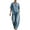 Light Blue, variant on Women's 2 Piece Denim Outfits V Neck Short Sleeve Top & Wide Leg Pants Casual Summer Daily Set By Yigetop Light Blue XL