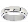 Solid Rock Jewelry 109332 Ring Stainless True Love Waits With Crosses Spin Style 391 Size 8