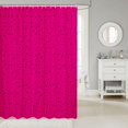 thumbnail image 2 of Manfei Dreamy Stars Polka Dot Shower Curtain 72Wx72L,Sprinkle Print Bathroom Curtain,Magenta Black, 2 of 5
