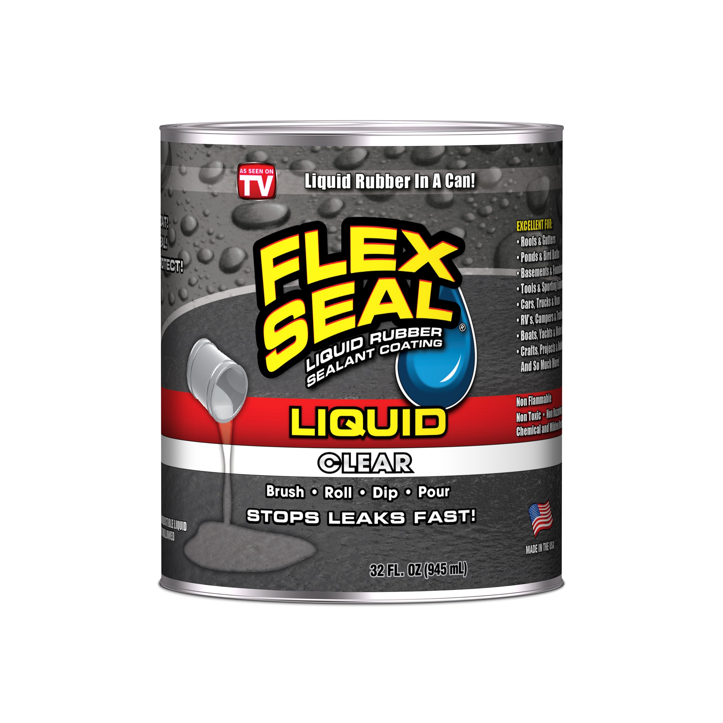 Flex Seal Liquid Rubber in a Can, 32oz, Clear