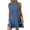 Blue, variant on Women's Denim Dress ound Neck Sleeveless Button Back Ruffle Short Ruffle Edge Jean Dresses Summer Tank Dress M