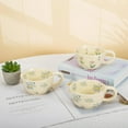 thumbnail image 5 of Koythin Cute Flower Ceramic Coffee Mug 8.5 oz  for Latte Tea Milk ( Blue Flower，2PCS), 5 of 6