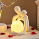 thumbnail image 4 of Lámpara de mesa con estatua de pareja nórdica, accesorios de decoración para dormitorio, decoración estética para el hogar y Navidad, dorada, 4 of 8