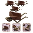 thumbnail image 5 of 4pcs Mini Wheelbarrow Model Tiny Wheelbarrow Mini House Micro Landscape Decoration, 5 of 5