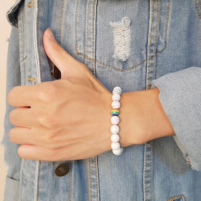 Peace Pareja Joyería Turquesa Turquesa blanco Yinane pulsera de cuentas